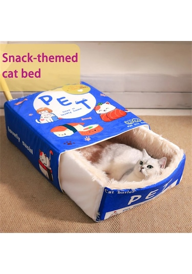 Geeroyoo Tamamen Kapatılmış Bisküvi Kutusu Kedi Yatağı Güvenli Japon Stil