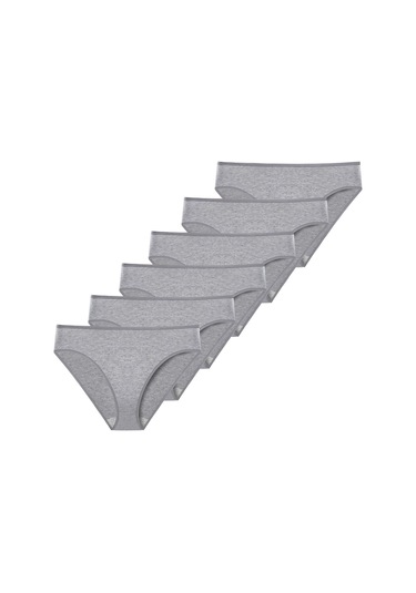 Likralı 6'lı Kutu Premium Slip Külot Laura G-006 G Gri