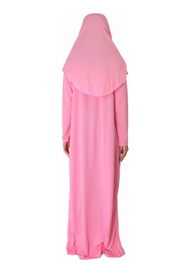 Şeker Pembe Fermuarsız Namaz Elbisesi Pembe