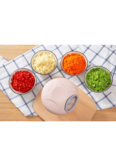 Döndür Sebze Kesici Kıyıcı Dilimleyici Meyve Sarımsak Basın Masif Peynir Kırıcı Pişirme Aksesuarları Mutfak Gadgets Aracı Pembe, 500ml Açık Kahverengi