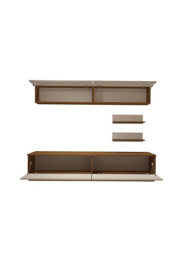 Decoraktiv Eko 5b Mdf Std Tv Ünitesi Tv Sehpası - Ceviz Beyaz Ahşap - Beyaz