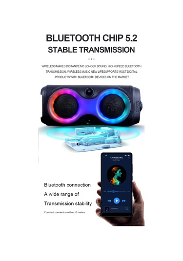 Platoon Pl-4625 Bluetooth,sd,usb Bağlantılı Rgb Işıklı Speaker Ms-3630bt-m