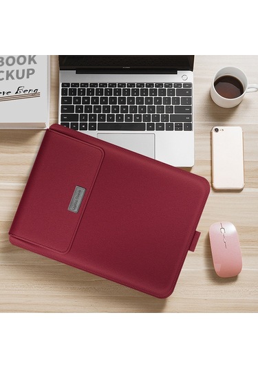 A2 4'ü 1 Arada Bilgisayar Braketi Astar Çantası Saklama Çantası, Boyut: 13/14 İnç Kırmızı