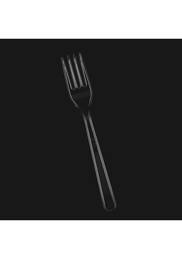 Lüx Sağlam Plastik Şeffaf Çatal 100'lü Şeffaf
