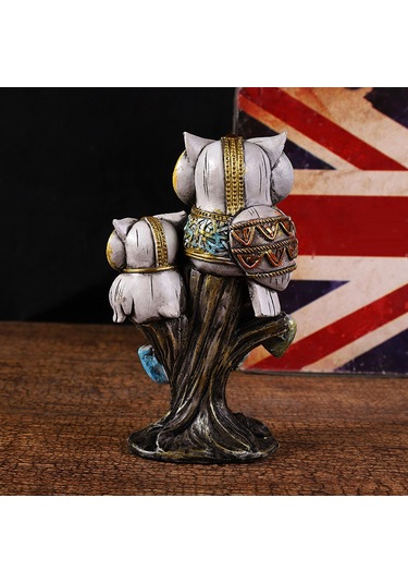 Suntek Baykuş Heykelcik Koleksiyon Modern Reçine Beyaz