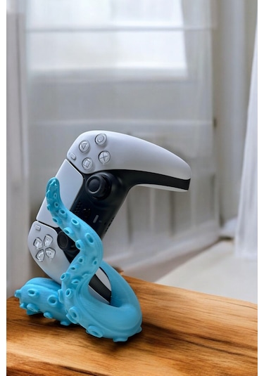 Ps4/ps5 Uyumlu Konsol Standı Kol Tutucu Stand Joystick Standı 3d Baskı Ahtapot Şeklinde Mavi