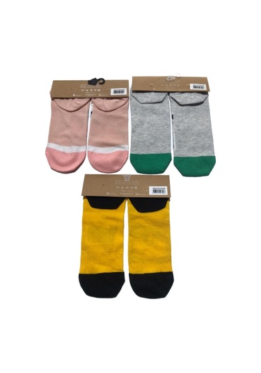 Bayan Patik Desenli 36-40 Numara 3'Lü Set-36-40 Çok Renkli