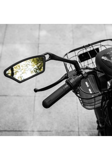 Rockbros 1 Adet Bisiklet Aynası Gidon Dikiz Paslanmaz Çelik Reflektör 360 Derece Dönebilen Ayna - Sol