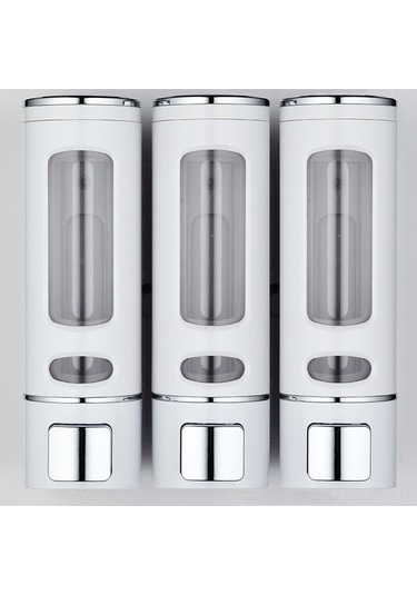 Xindoker Duvar Tipi 3 Başlı Sabun Dispenseri - 400 Ml, Tiyap Beyaz, Otel/ev Kullanıma Uygun, Kolay Kullanım, Dayanıklı Malzeme Beyaz