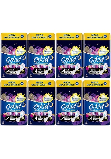 Orkid Platinum Hijyenik Ped Gece Extra 112 Adet Anne Kız Paketi (
