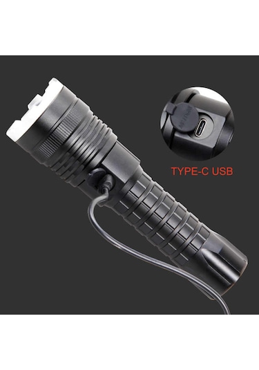 Gold Orion Or-a72 Alüminyum Alaşımlı El Feneri 100w Güç, 3000 Lümen, 1500 Metre Menzil Siyah