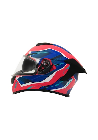 My Helmets Mks001-rbw Yarış Spoiler Güneş Vizörlü Şeffaf Full Face Motosiklet Kaskı Çok Renkli