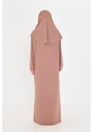 2 Parça Namaz Elbisesi Viskon Düz 2504 10 Vizon