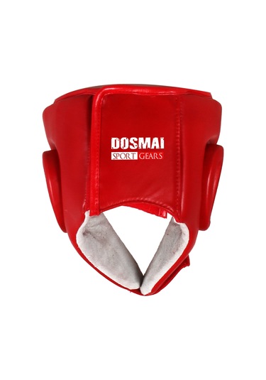 Dosmai Deri Yüz Korumalı Kick Boks Muay Thai Maç Kaskı Kırm Ko371 Kırmızı