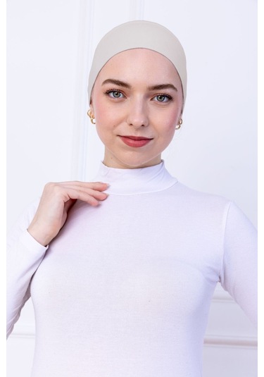 Kaymayan Silikonlu Bandana Bone - Sportif Saç Bandı-açık Bej Açık Bej