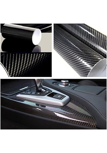 152cmx20cm 5d Siyah Ultra Parlak Hava Kanallı Karbon Folyo