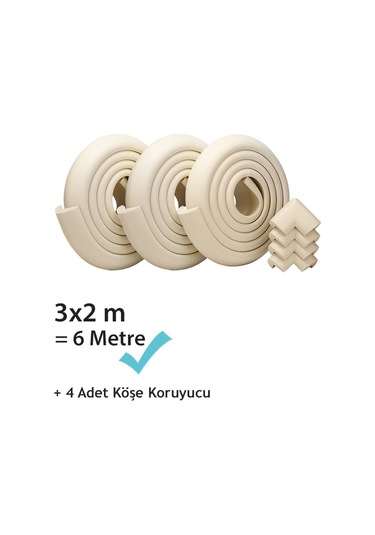 Evokids 6 M Kenar + 4 Adet Köşe Krem Kauçuk Çok Renkli