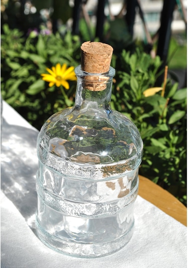 1 Adet Cam Su Şişesi 0,50 Ml Damacana Mantar Kapaklı 500 Ml Yağda