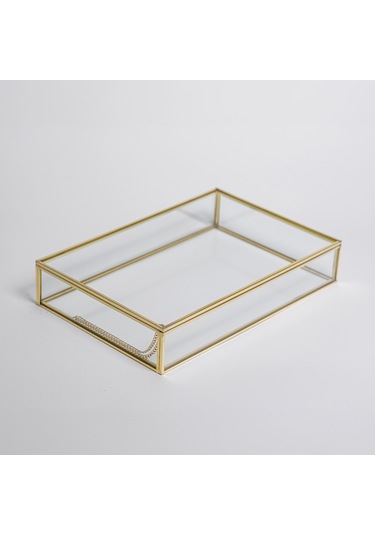 Cam Kutu Pirinç & Gold 40x30x5cm