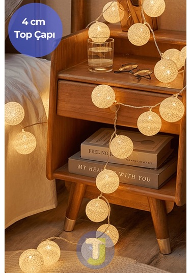 Technojet 10 Led Pilli Dekoratif Top Işık 2mt, 4 Cm Top Çap 2 Metre