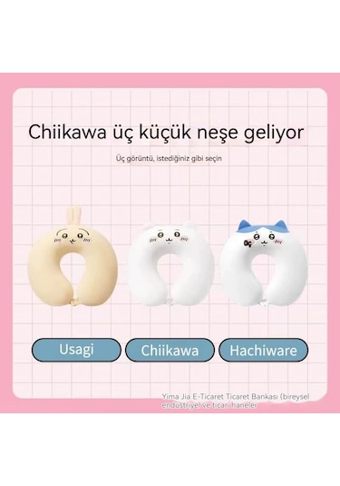 Karikatür Sevimli U-şekilli Yastık Boyun Desteği Servikal Yastık-