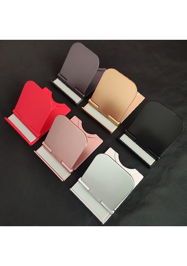 Springsun Masaüstü Cep Telefonu/tablet Tutucu, Çevirilebilir Açı, Katlanabilir, Taşınabilir, Evrensel Uyumlu, Siyah Siyah