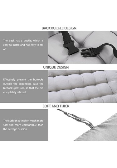 Sones 120x50x8cm Ev Yumuşak Şezlong Minderi Bahçe Kumaş Sırtlıklı Rattan Sandalye Minderi Bordo