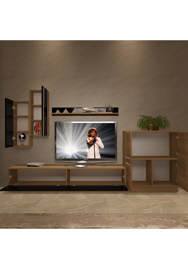 Decoraktiv Eko 6b Mdf Std Tv Ünitesi Tv Sehpası Pera - Siyah