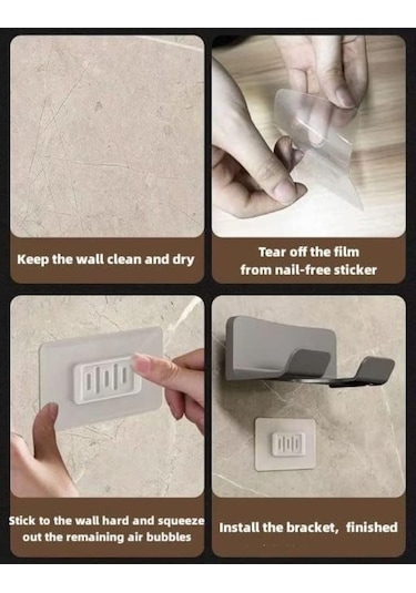 Busstier Saç Kurutma Makinesi Tutucu Banyo Organizeri: Duvara Bej