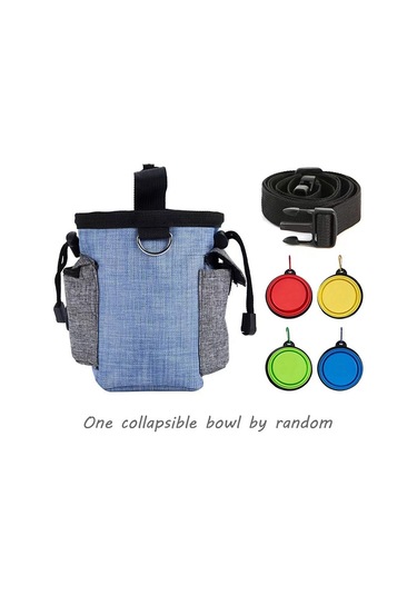 Köpek Eğitim Çantası Gezisi Yiyecek Aperatifleri Çöp Torbası Köpek Gezisi Eğitimi Bel Çantası Pet Eğitim Çantası, Özellikler: Bel Çantası + Katlanır Kase