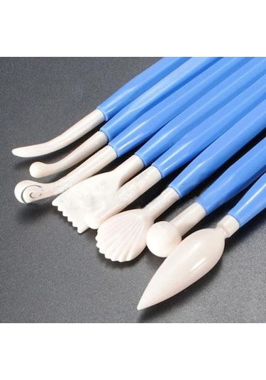 Sarı 8 Adet Çiçek Fondan Kalem Hafif Çikolata Kalıp Düz Renk Dıy Desen Fondan Kesici Kalem Basit Çift Kafalı Gıda Sınıfı