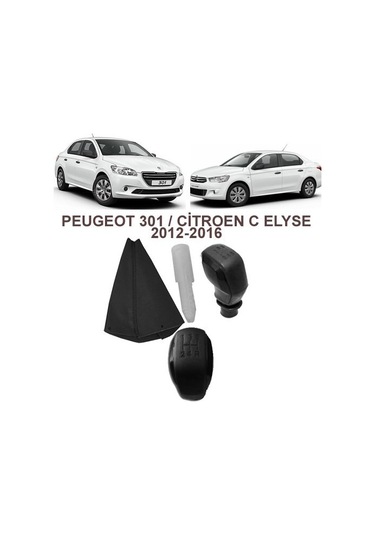 Vites Topuzu (Spor Tıp-Siyah) + Vites Kol Körük 301-C Elysee 12-