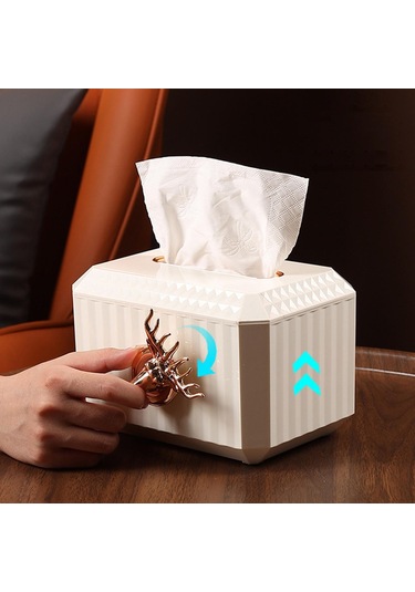 Suntek Tezgah Beyaz Peçete Kağıt Tutucu Geyik Kafası Heykel