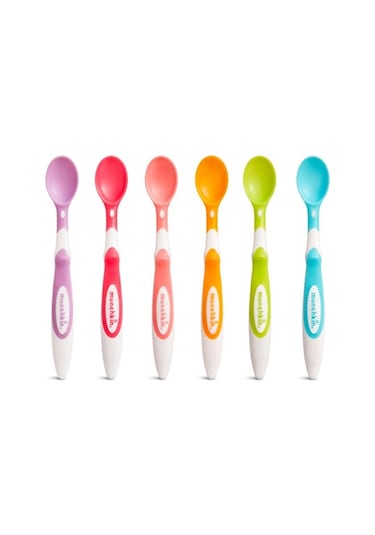 Munchkin Yumuşak, Renkli Bebek Kaşıkları, 3ay+, 6 Set Çok Renkli
