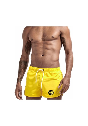 Sarı 2023 Yaz Yeni Erkek Spor Plaj Şortu Erkek Yaz Spor Salonu Egzersiz Nefes Alabilen Spor Giyim Koşu Plaj Şortu Sarı