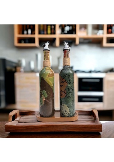Modern Tasarımlı Kadın Desenli Renkli 750 Ml Zeytinyağı Sıvıyağ Ş