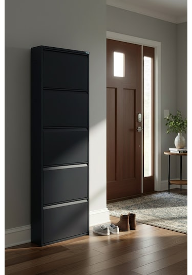 Metal Ayakkabılık 5'li Model Siyah
