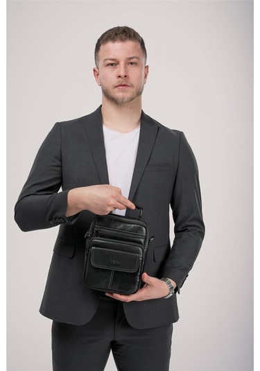 Ççs 31600 Hakiki Deri Askılı Çanta Siyah