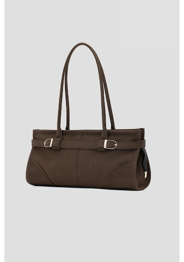 Enyola Vintage Süet Çanta Kahve Kahve