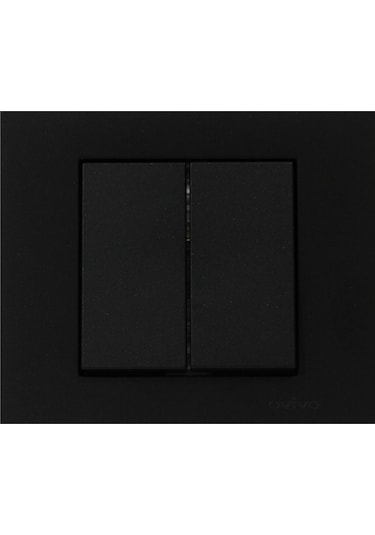 15 Adet Ovivo Grano Siyah Komitatör İkili Anahtar Çerçeve Dahil 15'li