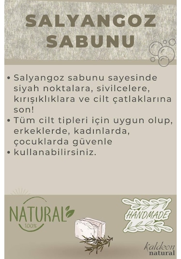 Salyangoz Sabunu El Yapımı Doğal 120 G x 3 Adet