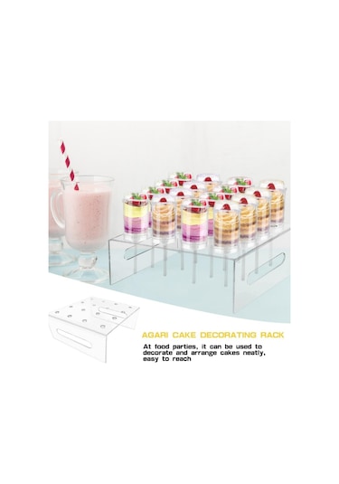 Cbtx Yx043 Akrilik Şeffaf Tui Tui Le Kek Koni Standı 16 Delikli Kek Standı