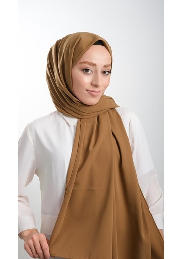 Hardal Düz Klasik Şal Medine Ipeği Sade 202103_43 Hardal