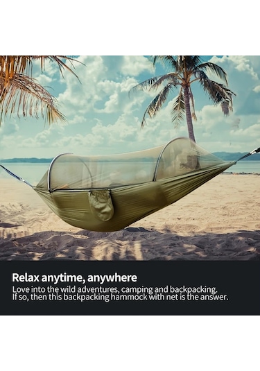 Maxaccess İki Kişilik Asılı Hamak 661 Lb Askeri Yeşil Taşıma Askısı+kilit Haki