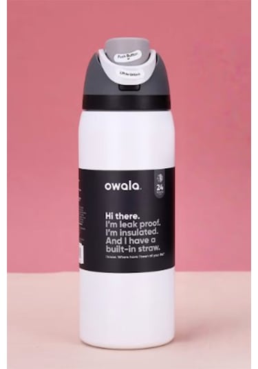 Owala 32 Oz 946 Ml Freesip Çift Katmanlı Paslanmaz Çelik Termos Kilitli Kapak Beyaz