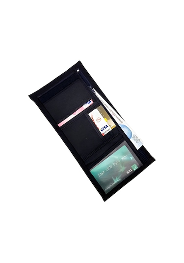 Cırt Cırtlı Kapak Fermuar Para Bölmeli Unisex İnterpeks Kumaş Çocuk Spor Cüzdan