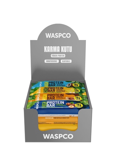 Waspco 4 Çeşit Yüksek Protein Bar Mini Paket 50 G x 12