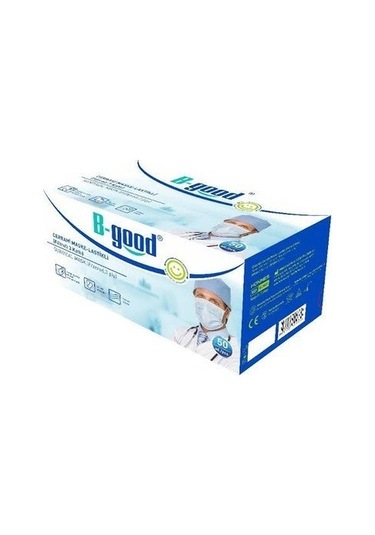 B-Good Full Ultrasonik 3 Katlı Lastikli Maske 50 Adet - Tekli Poşet