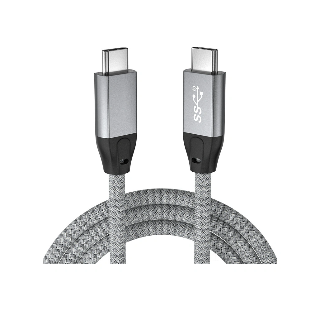 Neevoyu Usb 3.2 Type-c Çift Uçlu Kablosu - Pd 100w Hızlı Şarj, 4k Ses-video Aktarımı, Thunderbolt 3 Dış Disk Uyumlu, Gri, 1.5m