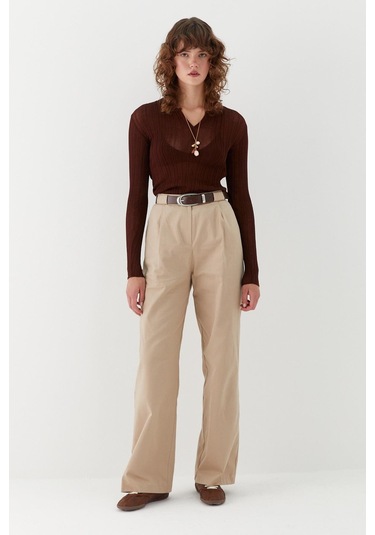 Kemerli Palazzo Pantolon Taş Taş